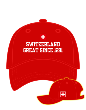 Cap <br><b>CH<br>SWITZERLAND <br>GREAT SINCE 1291</b><br>Seitendruck <br>CH weisser Rand