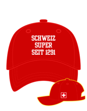 Cap <br><b>SCHWEIZ <br>SUPER <br>SEIT 1291 </b><br>Seitendruck <br>CH weisser Rand